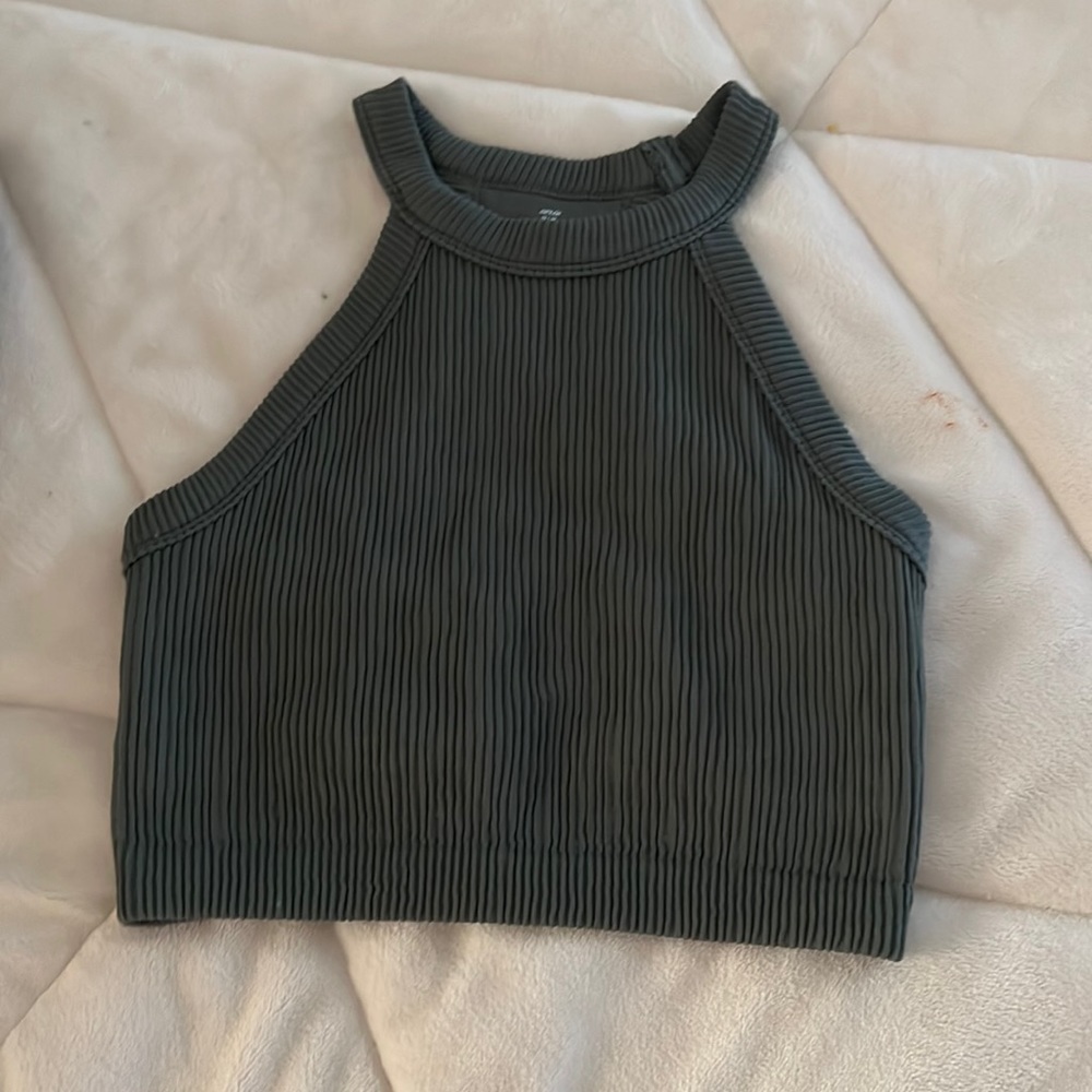 Deep Sagey Green Crop Top